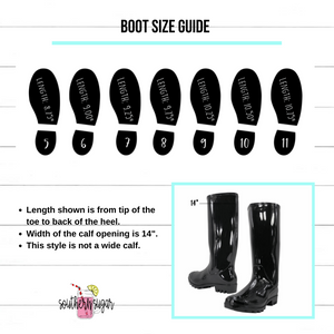Monogrammed Black Rain boots with Lilly bows | Southern Sugar Studio