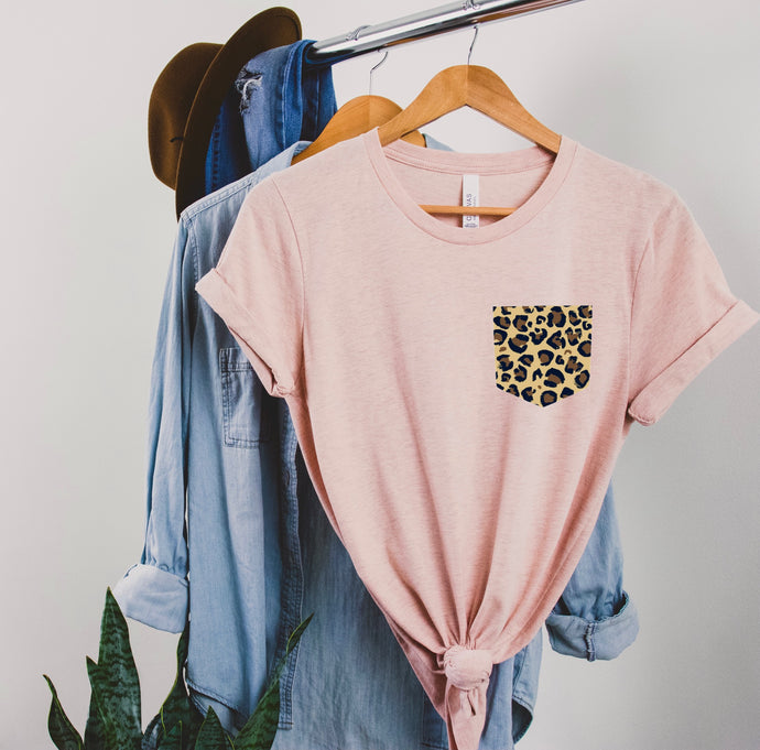 Leopard print pocket shirt