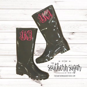 Monogrammed Rain boots | Southern Sugar Studio