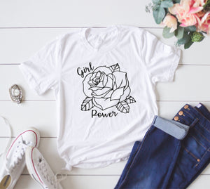 Feminist Rose Girl power T-shirt | Southern Sugar Studio
